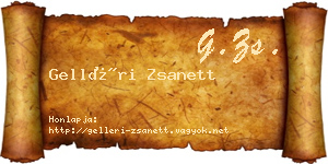 Gelléri Zsanett névjegykártya